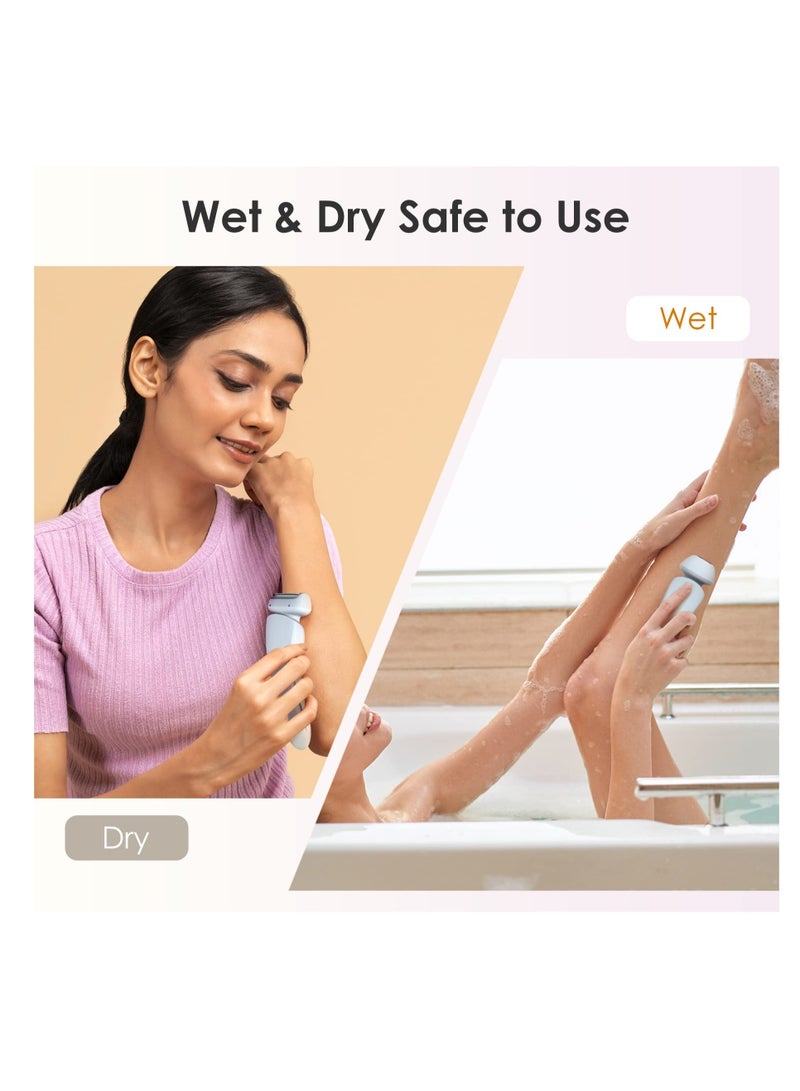 Excefore Womens Electric Razor, 2 in 1 Electric Shavers for Women, Portable Electric Lady Bikini Trimmer, Rechargeable Hair Removal Kit for Face Body Leg Bikini Underarm Arm (Blue) - Image 5