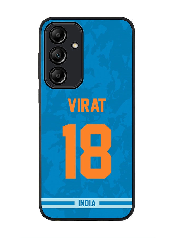 Stylizedd Rugged Black Edge Case for Samsung Galaxy A35, Slim fit Case Flexible Anti Drop TPU Gel Thin Cover -  Team India Virat Kohli, Jersey No 18 - Image 1