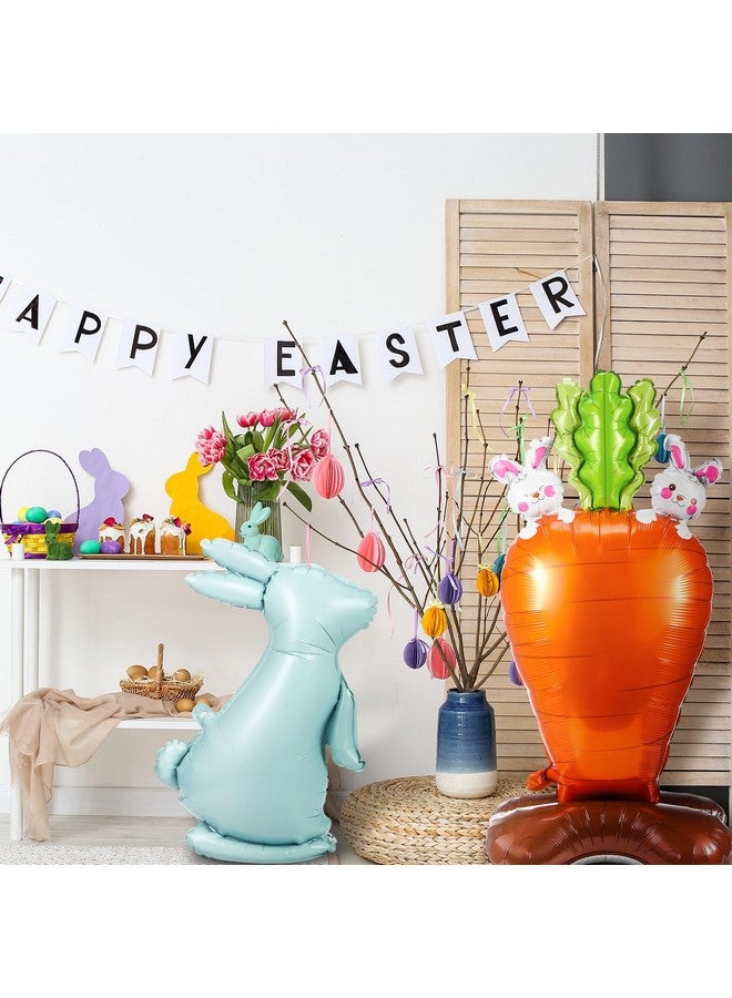 Hungdao 5 Pcs Giant 4d Easter Balloon Easter Bunny Decoration Inflatable Foil Balloon Cute Standing Jumbo Life Size Foil Bunny Carrot Inflatable for Birthday Party Supplies - Image 5