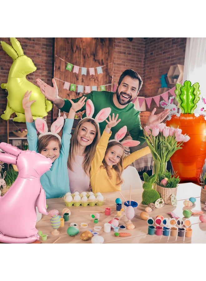 Hungdao 5 Pcs Giant 4d Easter Balloon Easter Bunny Decoration Inflatable Foil Balloon Cute Standing Jumbo Life Size Foil Bunny Carrot Inflatable for Birthday Party Supplies - Image 4
