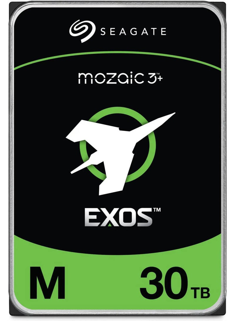 سيجيت قرص صلب داخلي إكسوس M سعة 30 تيرابايت - 3.5 بوصة SATA 6Gb/s، 7200 دورة في الدقيقة، 512 ميجابايت ذاكرة مؤقتة، محكم بالهيليوم، CMR، قرص صلب لمركز البيانات يعمل على مدار الساعة طوال أيام الأسبوع | ST30000NM004K - Image 1
