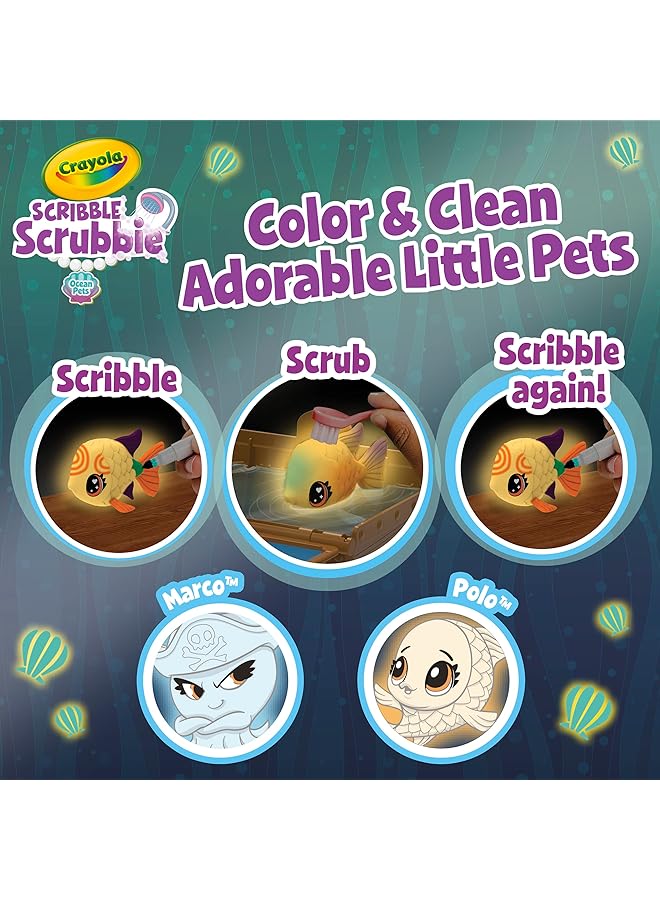 كرايولا مجموعة ألعاب Scribble Scrubbie Pets Glow Ocean Playset للأولاد والبنات هدايا للأطفال من سن 3 إلى 4 سنوات و5 إلى 6 سنوات - Image 3