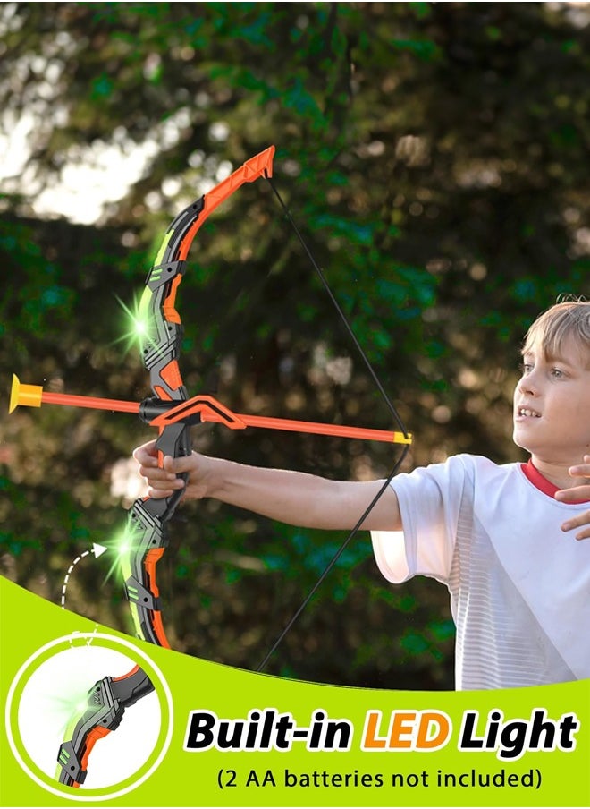 Occuwzz - Kids Bow and Arrow Toy Set LED Light Up Archery Toys Outdoor Indoor Shooting Games Toys Boys Grils Birthday Gifts Green Light Bow and Arrow - Image 1