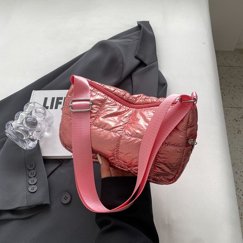 Plaid Cloud Bag Underarm Shoulder Bag New Down Bag Stylish Fashionable Small Bag Women'S Rhombic Crossbody Bag