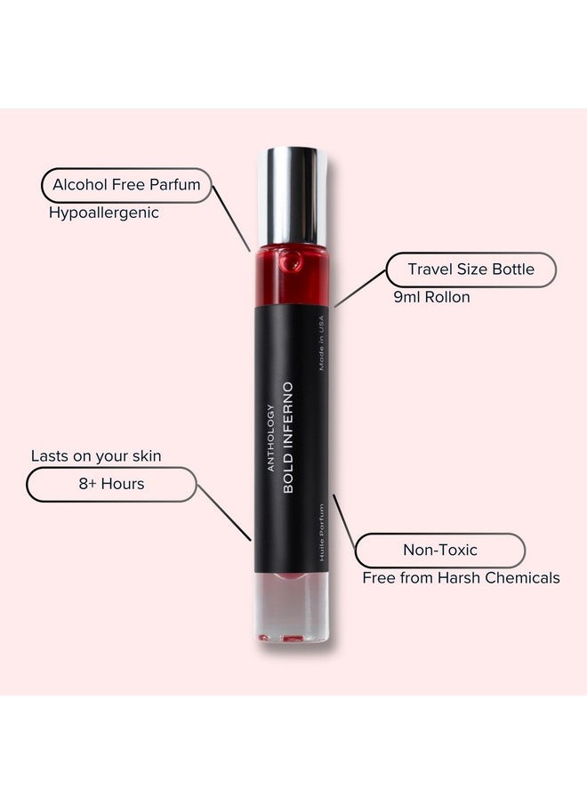 Anthology - Anthology Bold Inferno Roll on Perfume Oil 0.3 oz 9 ml | Grapefruit, Cranberry, Red Saffron, Cedarwood | Alcohol Free Rollerball, Travel Fragrance, Mini Perfume - Image 1