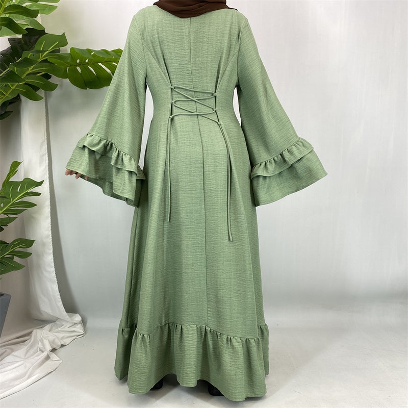 monica fashion Elegant Long Sleeve A-Line Dress - Image 4