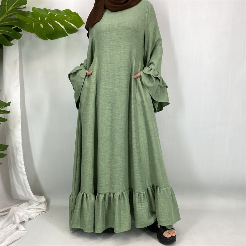 monica fashion Elegant Long Sleeve A-Line Dress - Image 3