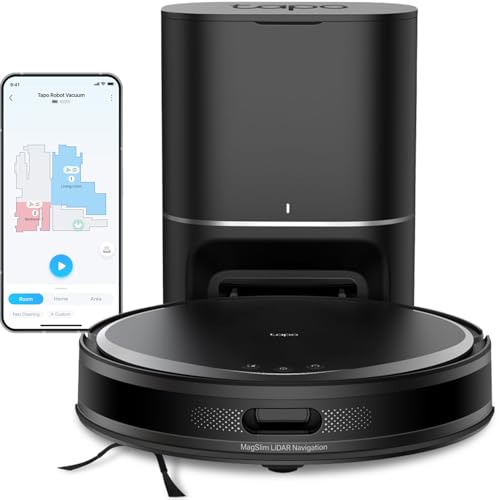 Tapo Ultra-Slim LiDAR Smart Navigation Robot Vacuum and Mop with Self-Emptying Dock, 5300Pa Max, 97%+ Dust Pickup Rate, Self-Charging, Compatible with Alexa & Google Home, RV20 Max Plus - Image 1