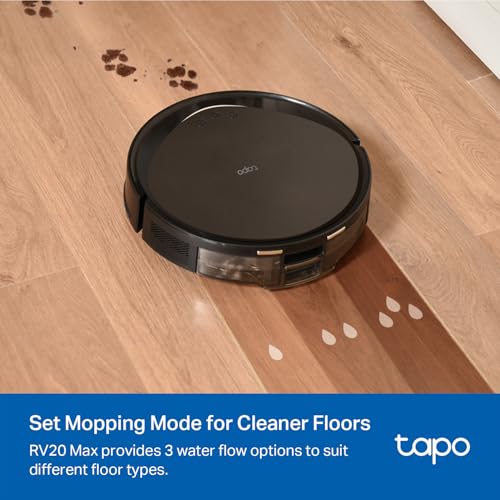 Tapo Ultra-Slim LiDAR Smart Navigation Robot Vacuum and Mop with Self-Emptying Dock, 5300Pa Max, 97%+ Dust Pickup Rate, Self-Charging, Compatible with Alexa & Google Home, RV20 Max Plus - Image 2