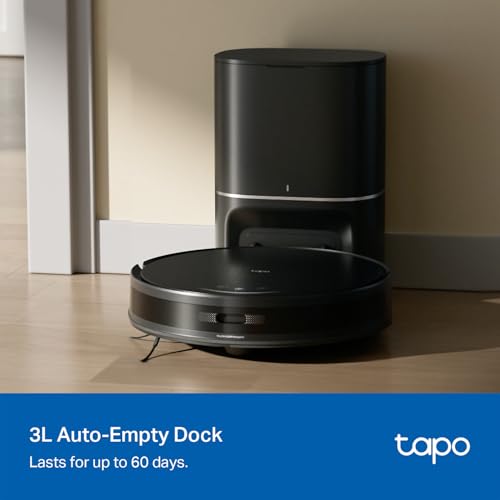 Tapo Ultra-Slim LiDAR Smart Navigation Robot Vacuum and Mop with Self-Emptying Dock, 5300Pa Max, 97%+ Dust Pickup Rate, Self-Charging, Compatible with Alexa & Google Home, RV20 Max Plus - Image 4