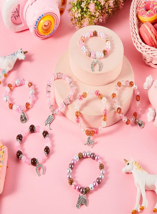 سوريو مجموعة أساور خرز غربية من Sureio، 9 قطع، هدايا مثالية لحفلات الكريسماس للبالغين، مزينة بتعليقات على شكل حصان وحذاء رعاة البقر، مجوهرات رائعة لمحبي الخيول للسيدات. - Image 4