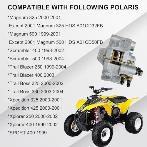 Vanlison Rear Brake Caliper with Pads Compatible with Polaris Magnum 325 500 Scrambler 400 500 Trail Blazer 250 400 Trail Boss 325 330 Xpedition 325 425 Xplorer 250 400 SPORT 400 1910691 1910449 - Image 2