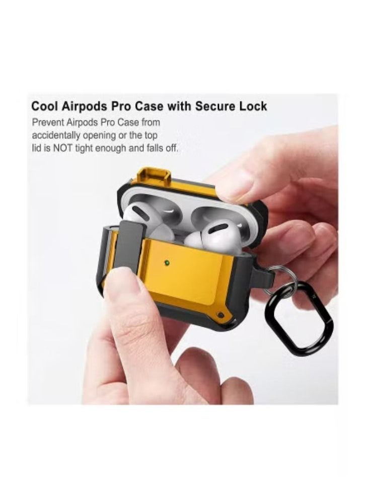 ACLIX Airpods pro case cover with keychain shockproof resilient shock Absorption Secure Lock designed compatible airpod pro case wireless charging for men women  - Image 3