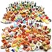 Nuanmu 100 Pieces Miniature Food Drink Bottles Toys Dollhouse Pretend Play Kitchen Cooking Game Party Accessories Toys Hamburger Cake Pizza Doll House Landscape - Image 3