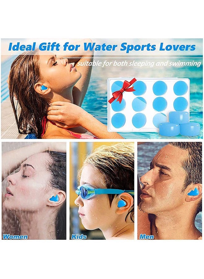 SYOSI - 6 Pairs Gel Ear Plugs Reusable Silicone Earplugs Waterproof Moldable Swimming Earplugs Noise Cancelling Ear Plugs for Adults Ear Plugs for Swimming Sleeping Snoring Studying (Orange) - Image 1