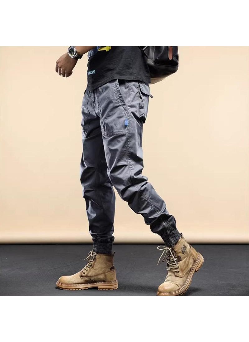 Generic Spring Summer Mens Slim Work Pants Casual Tapered Grey  - Image 1