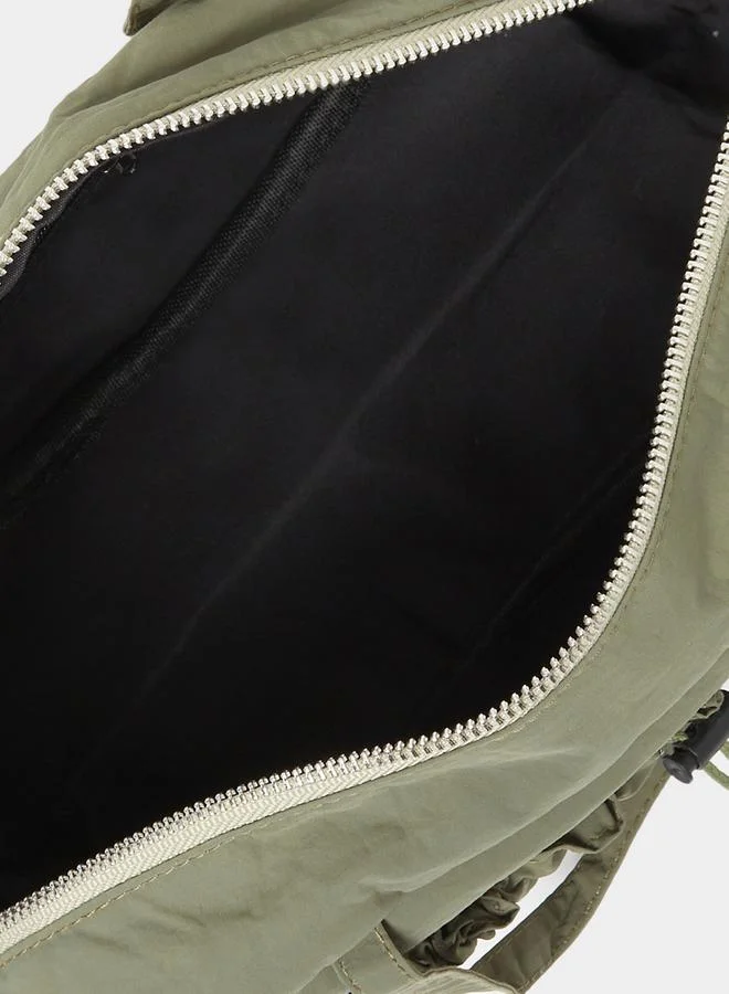 Styli Front Pleats Dual Strap Shoulder Bag