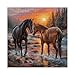 Larkipuzz Art Sunset Horse Puzzles for Adults 1000 Pieces Aesthetic Colorful Animal Landscape Jigsaw Puzzles Hard Challenging Forest River Mustang Painting Puzzle - Image 4