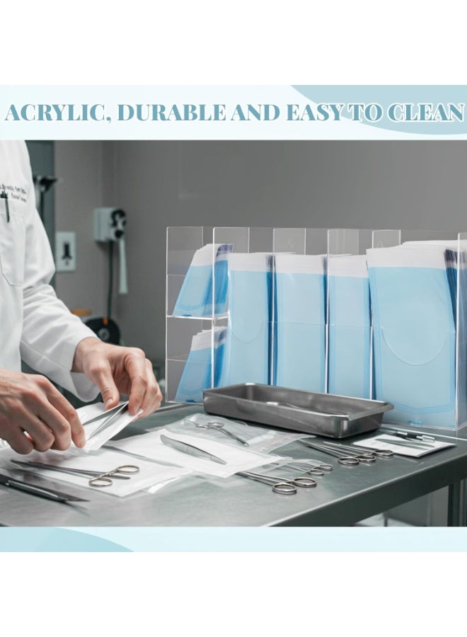 SLASA Clear Acrylic Pouches Dispenser Rack – Wall Mount Holder 52 x 30 x 11 cm with 6 Divided Stations for Multi-Sized Sterilization Pouches – Durable, Sleek, Modern Acrylic Organizer - Image 5