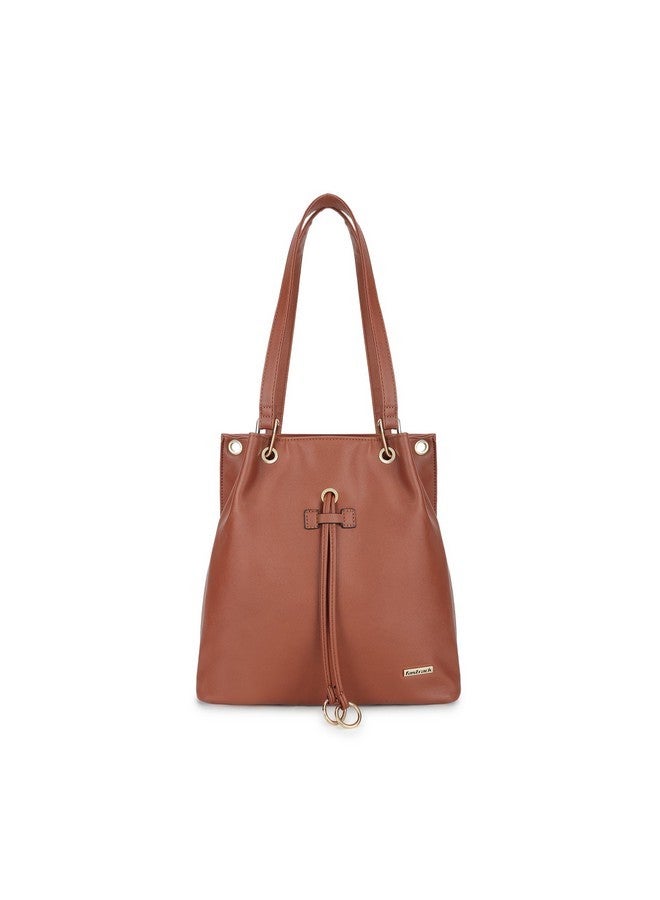 Fastrack Women Compact Trendy Tote with Zip Closure | Main Compartment, Inner Slip and Zip Pockets | Stylish Everyday Tote | Trendy Women Handbags | Totes for Casual Carry, Tan - Image 1