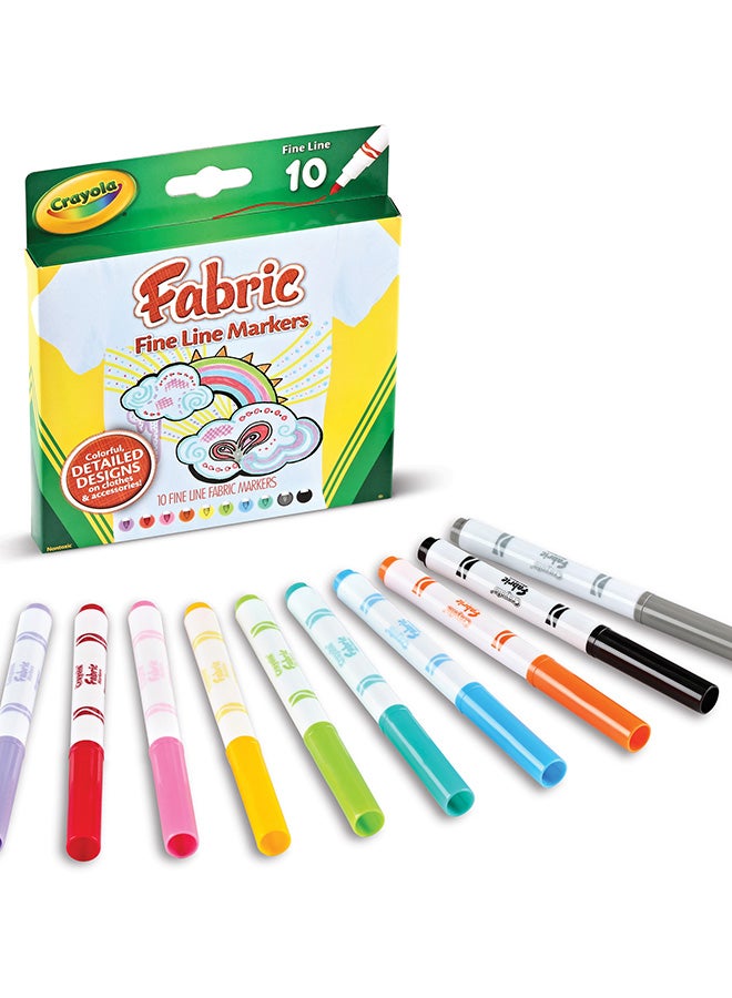 Crayola 10 قلم تحديد قماش رفيع - Image 3