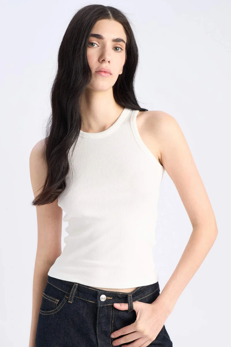 ديفاكتو Slim Fit Camisole Halter Collar Tank Top