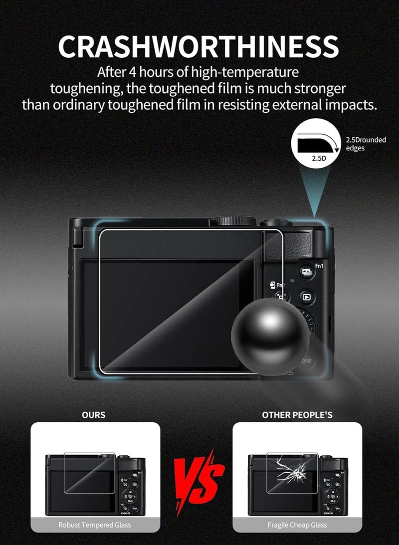 general (2 Packs) Panasonic Lumix DC-TZ99 Screen Protector, Tempered Glass Film, Scratch-Resistant, Shatterproof, High Transparency - Image 3