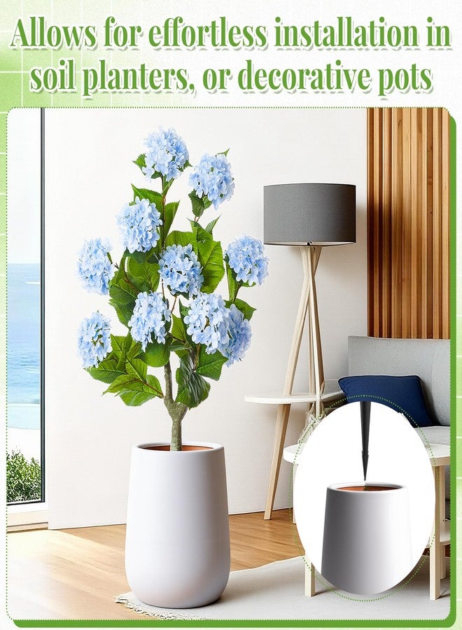 Daifunli 2 Pack 36″ Artificial Hydrangea Trees Real to Touch Faux Hydrangea Bushes Plants with Stakes for Wedding Spring Home Office Living Room Housewarming Gift(Blue) - Image 3