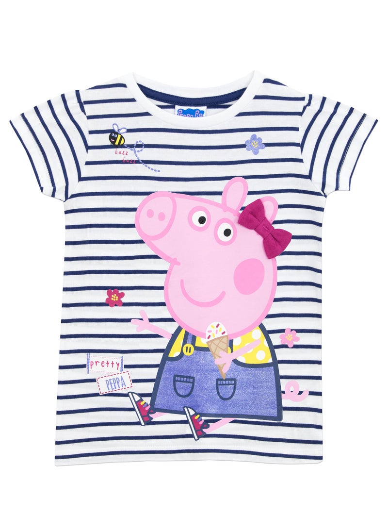 Peppa Pig Peppa Pig Girls T-Shirt 3T White  - Image 1