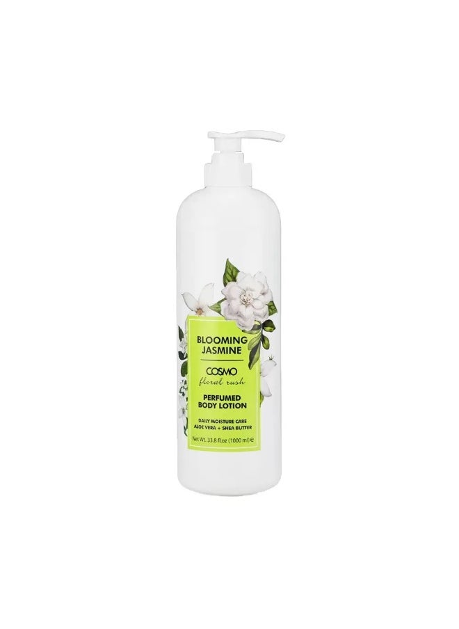 COSMO Cosmo Floral Rush Blooming Jasmine Perfumed Body Lotion with Aloe Vera and Shea Butter- 1000ml  - Image 1