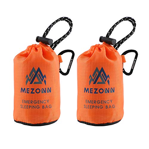 Mezonn Emergency Sleeping Bag Survival Bivy Sack Use as Emergency Blanket Lightweight Survival Gear for Outdoor Hiking Camping Keep Warm After Earthquakes, Hurricanes and Other disasters - Image 1