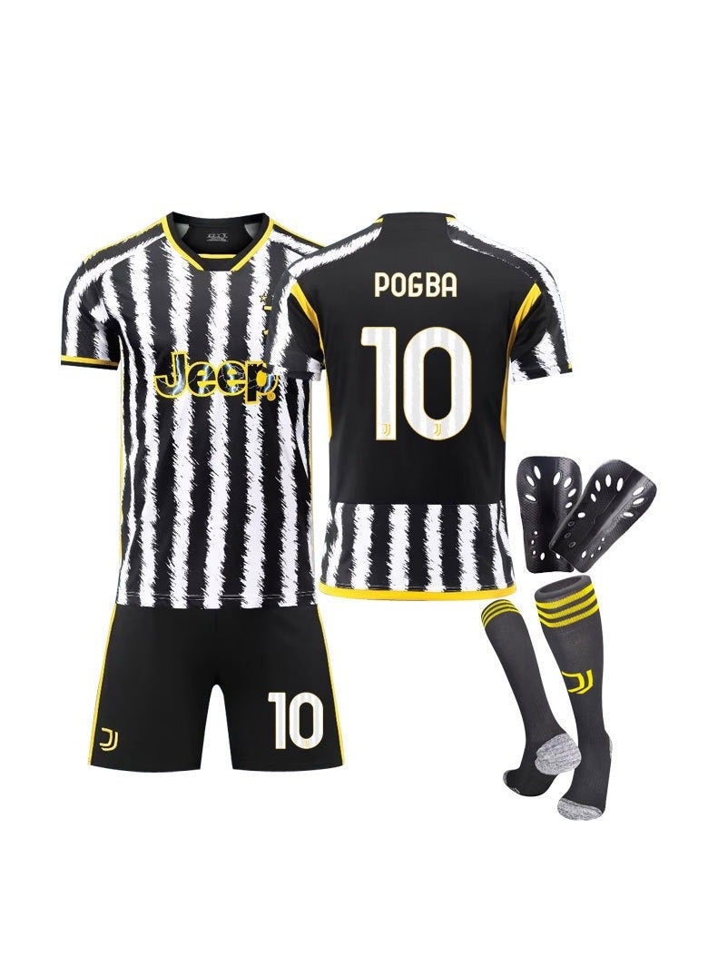Brand new breathable and quick-drying 4-piece set of No. 10 football jersey, including Upper garment/pants/socks/knee pads