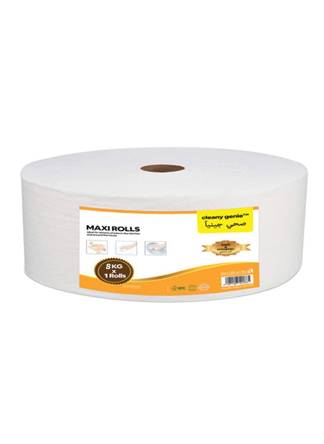 cleany genie Multi-Purpose Maxi Roll Embossed Tissue Paper - 2Ply 8kg  - Image 1