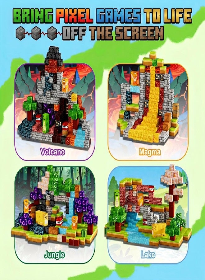 Belveora Magnetic Building Blocks - 200 PCS Large 1 Inch Magnet Cubes, STEM Construction Set for Kids Ages 3 4 5 6 7 8 9 10, Sensory Montessori Toys for Boys & Girls Easter/Christmas/Birthday Gift - Image 4