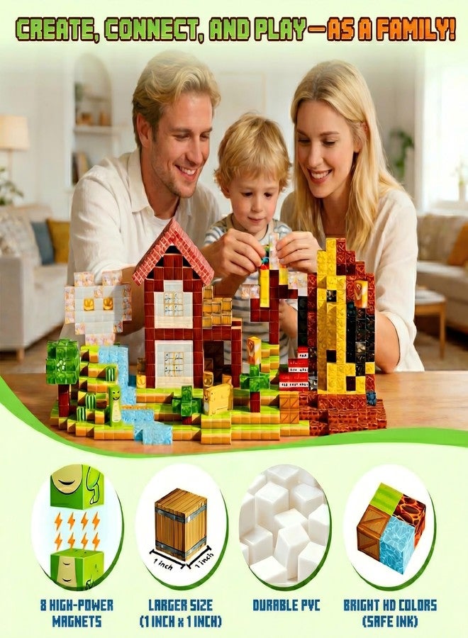 Belveora Magnetic Building Blocks - 200 PCS Large 1 Inch Magnet Cubes, STEM Construction Set for Kids Ages 3 4 5 6 7 8 9 10, Sensory Montessori Toys for Boys & Girls Easter/Christmas/Birthday Gift - Image 5