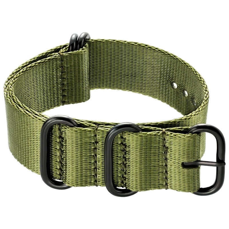Ritche Christmas Gift 18mm 20mm 22mm Strap With Black Heavy Buckle Watch Band (A, 18MM), White Elephant Gifts, Stocking Stuffers for Men - Image 1