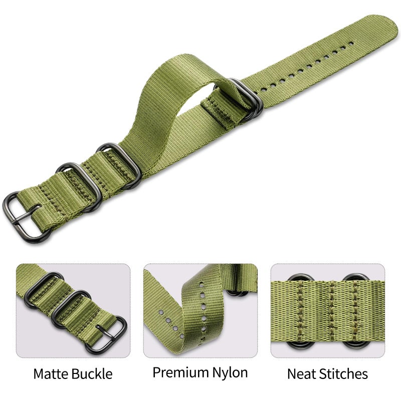 Ritche Christmas Gift 18mm 20mm 22mm Strap With Black Heavy Buckle Watch Band (A, 18MM), White Elephant Gifts, Stocking Stuffers for Men - Image 4