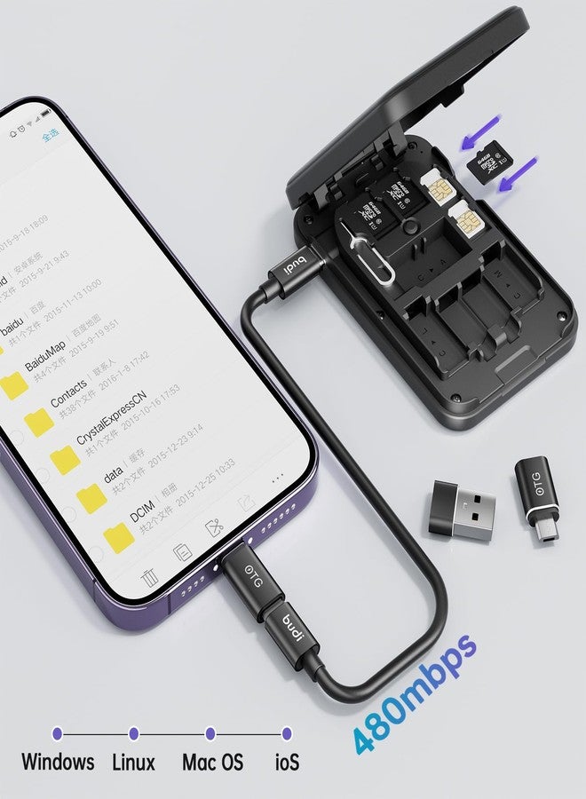 BUDI Travel 5 in 1 Watch & Phone Charger，Multifunctional Compact Data Cable Case with 15W Wireless Charging USB-C Cable and OTG Adapter Kit Storage Case for Travel Data Transfer (Ultimate Version) - Image 4