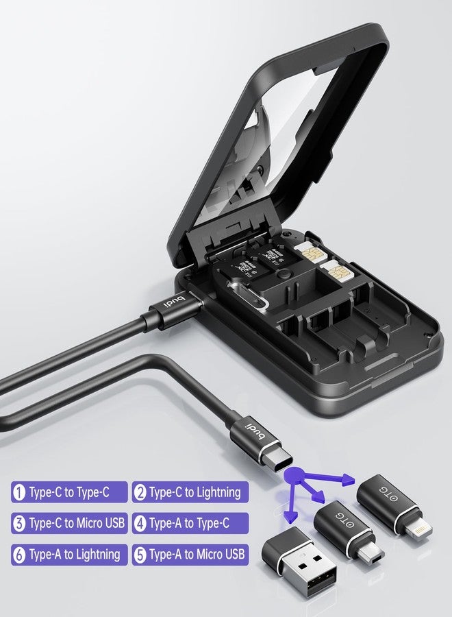BUDI Travel 5 in 1 Watch & Phone Charger，Multifunctional Compact Data Cable Case with 15W Wireless Charging USB-C Cable and OTG Adapter Kit Storage Case for Travel Data Transfer (Ultimate Version) - Image 5