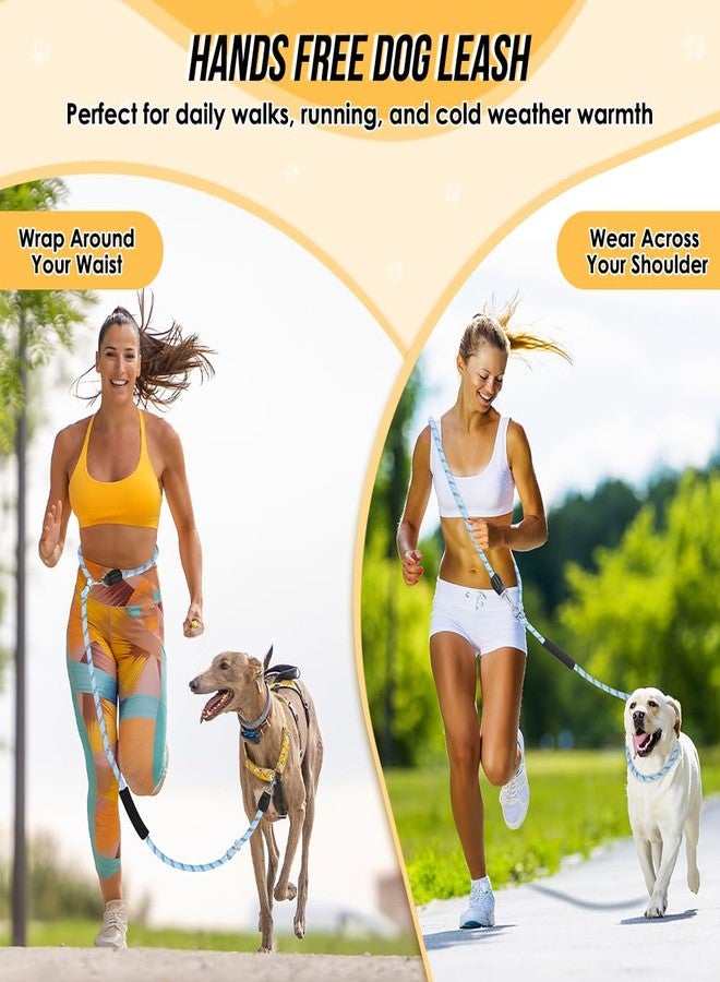 Lukovee Hands Free Dog Leash, 10FT Adjustable Training Lead 1/2 Inch Nylon Heavy Duty Lead No Pull for Large Medium Dogs, Tangle Free Reflective Waist-Leash for Walking Running, Blue - Image 2