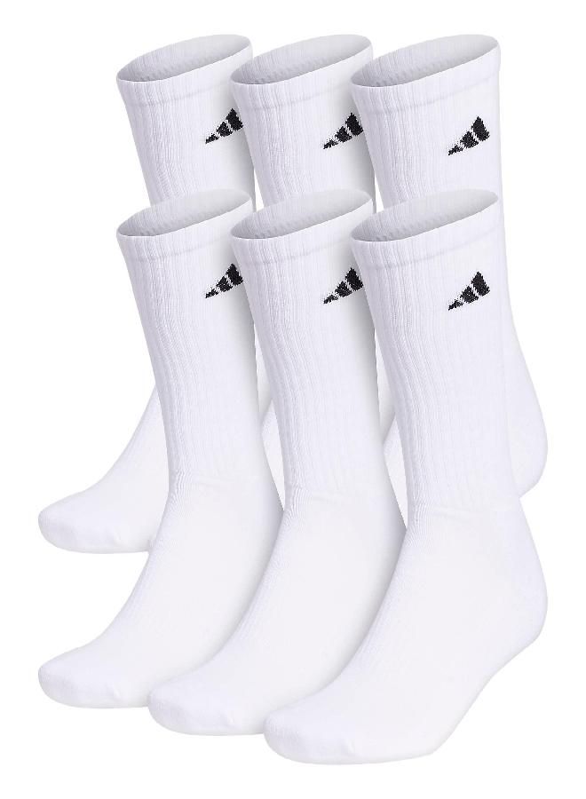 Adidas adidas Men's Athletic Cushioned Crew Socks with Arch Compression for a Secure fit (6-Pair), White/Black, X-Large  - Image 3