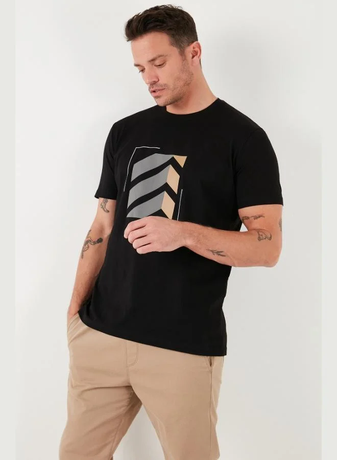 Buratti  Buratti Printed Cotton Crew Neck Slim Fit T Shirt Men's T-Shirt 646R8080 for Men | Best Price UAE