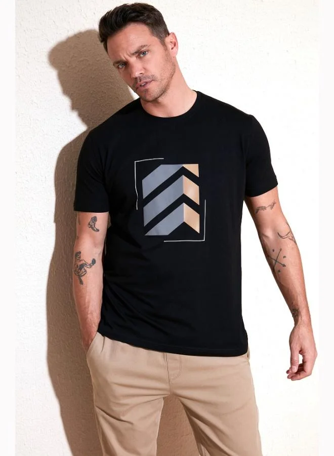 Buratti Printed Cotton Crew Neck Slim Fit T Shirt Men's T-Shirt 646R8080