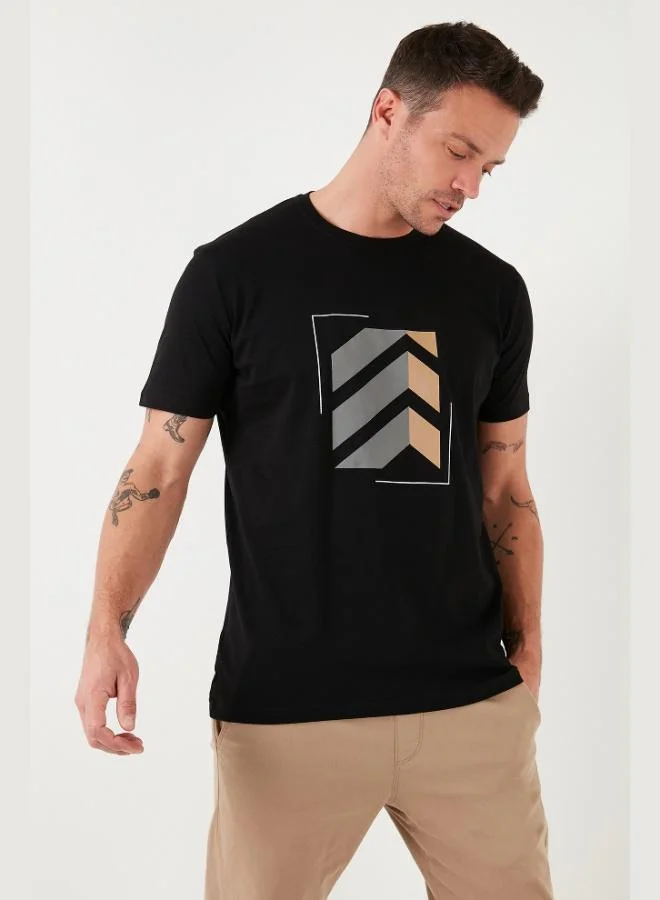 Buratti  Buratti Printed Cotton Crew Neck Slim Fit T Shirt Men's T-Shirt 646R8080 for Men | Best Price UAE