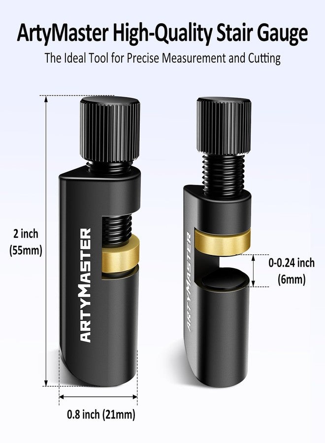 ArtyMaster Stair Gauges - Precision Carpentry Tool for Repetitive Angle Cuts, Stair Tread Measurement, Compatible with Various Squares, Lightweight and Portable 2Pack WT110 - Image 5
