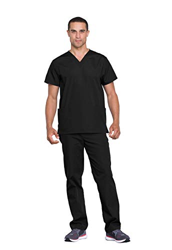 Cherokee Unisex Scrub Top and Scrub Pant Set Pants, Black, X-Large, WW530C - Image 2