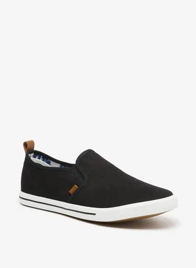 Lee Cooper Men's Textured Slip-On Sneakers with Pull Tabs