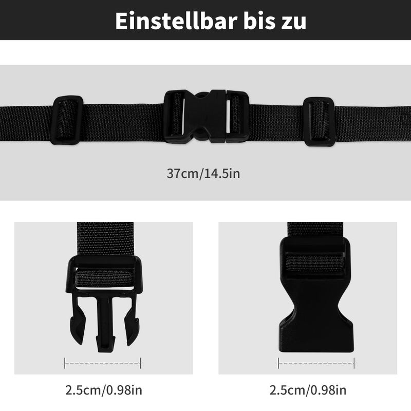 Moorle Adjustable Chest Strap Backpack, Pack of 2 Nylon Backpack Straps with Quick Release, Non-Slip Webbing for School Bag, Black, Durable Chest Strap for Jogging, Hiking, Outside - Image 2