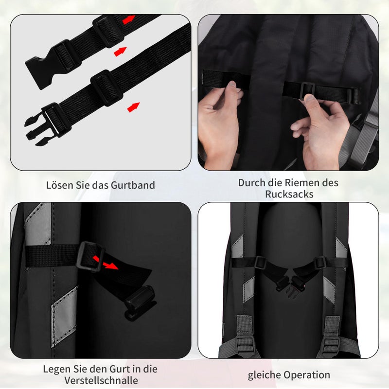 Moorle Adjustable Chest Strap Backpack, Pack of 2 Nylon Backpack Straps with Quick Release, Non-Slip Webbing for School Bag, Black, Durable Chest Strap for Jogging, Hiking, Outside - Image 3