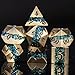 Maywin Metal RPG Dice SetMica Glitter Stripe Dice DNDAntique Bronze Dice 7pcs Set for Dungeons and Dragons - Image 2